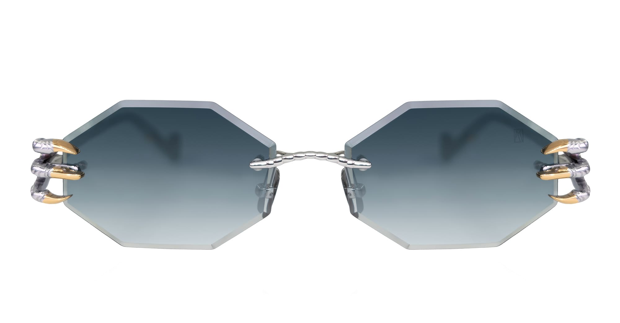 Ottica Mondello Roma - Anna-Karin Karlsson - S241-8202 - THE CLAW & THE NEST - OCTAGONAL 2.0 - White Gold - Titanium - shape OCtagonal - white gold - EYEWEAR - SUNGLASSES - Donna,Women - lens Grey - Made In Japan