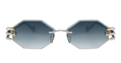 Ottica Mondello Roma - Anna-Karin Karlsson - S241-8202 - THE CLAW & THE NEST - OCTAGONAL 2.0 - White Gold - Titanium - shape OCtagonal - white gold - EYEWEAR - SUNGLASSES - Donna,Women - lens Grey - Made In Japan