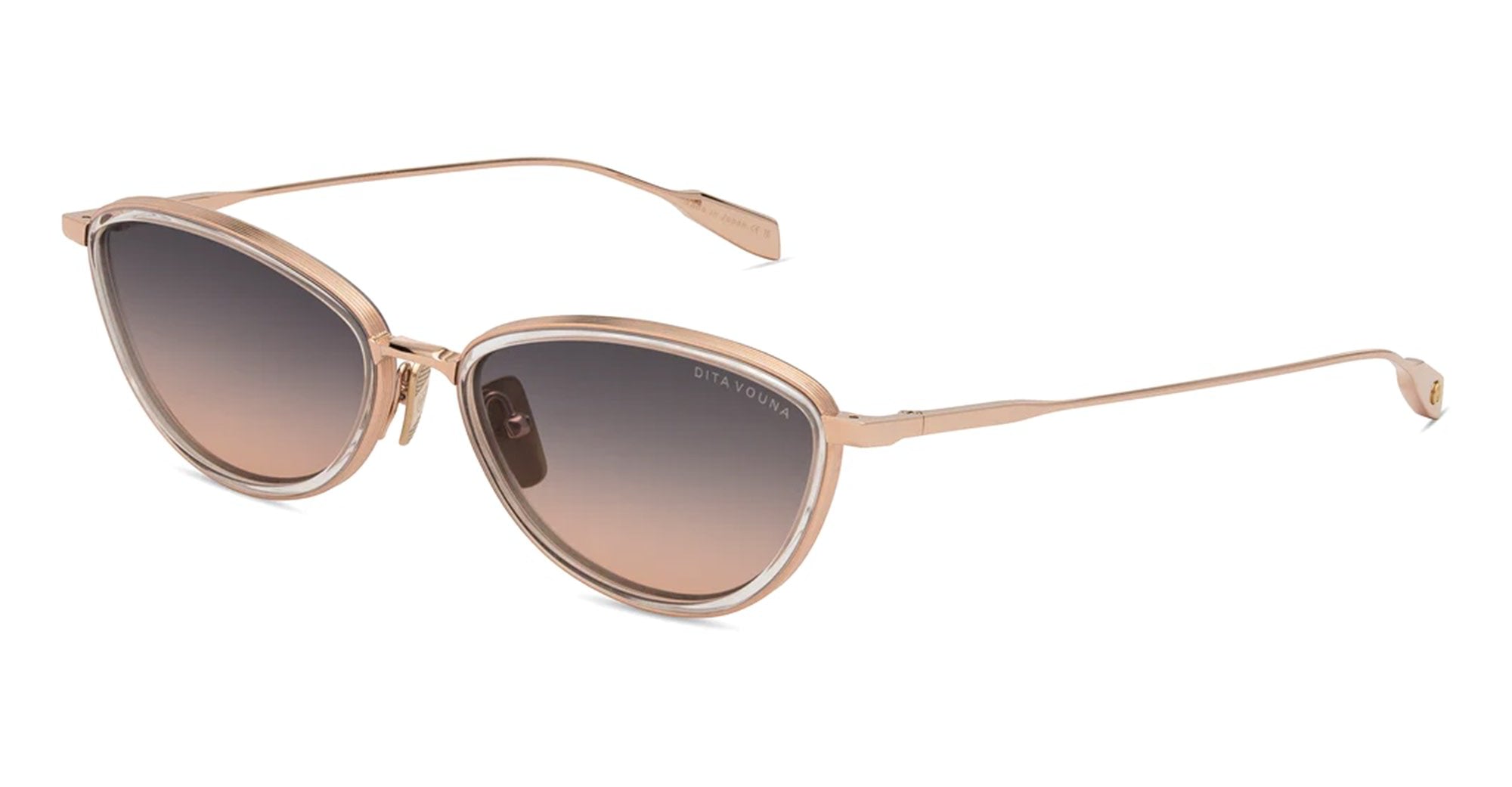 Ottica Mondello Roma - DITA - DTS203-A-02 - VOUNA - ROSE GOLD / CLEAR - Titanium - shape Oval - rose gold - EYEWEAR - SUNGLASSES - Donna,Women - lens Gradient grey - Made In Japan