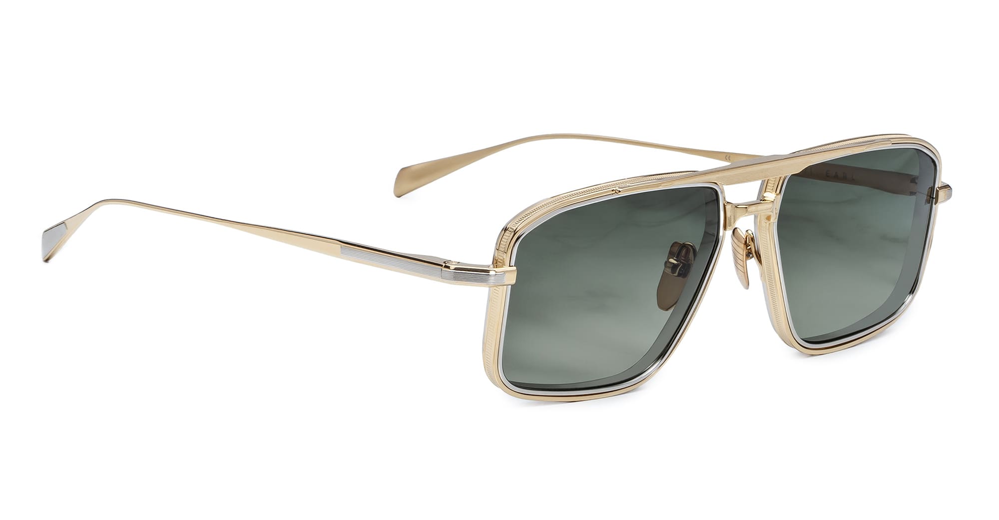 Ottica Mondello Roma - Jacques Marie Mage - JMMER-12M - EARL - MUSKET - Titanium - shape Navigator - Gold - EYEWEAR - SUNGLASSES - Unisex,Uomo,Donna,Women,Men - lens Green - Made In Japan