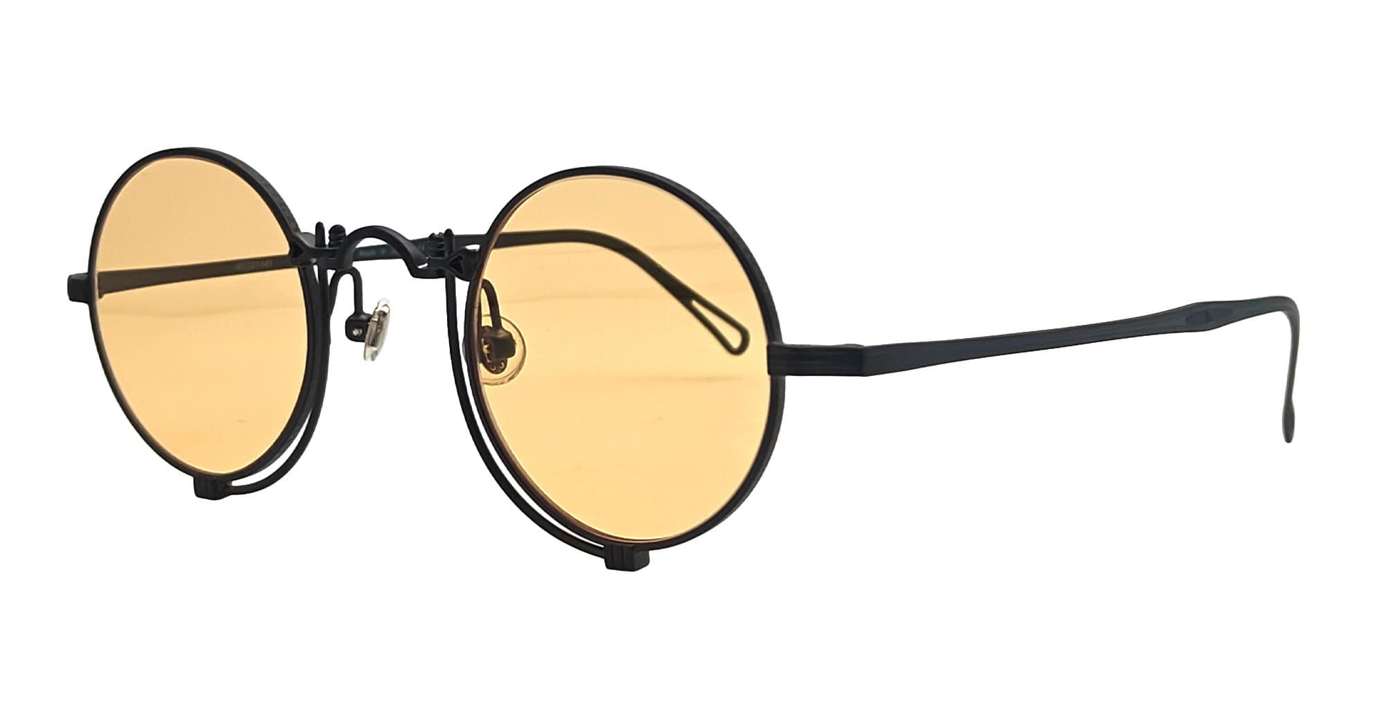 Ottica Mondello Roma - Matsuda - 10601H.SG.MBK.45 - 10601H - MATTE BLACK / CAFE ORANGE - Titanium - shape Round - black matte - EYEWEAR - SUNGLASSES - Uomo,Men - lens orange - Made In Japan