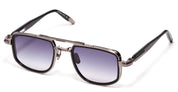 Ottica Mondello Roma - John Dalia - KAI-C420 - KAÏ - C420 ShinyBlack / Brushed Ruthenium - Metal - shape Geometric - Black, Grey - EYEWEAR - SUNGLASSES - Unisex,Uomo,Donna,Women,Men - lens Gradient blue - Made In France