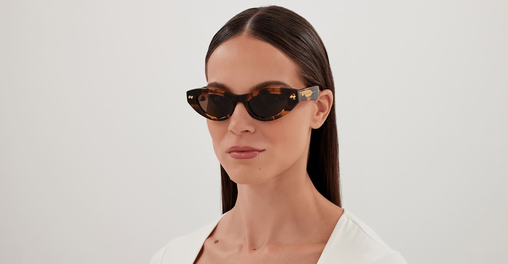 Ottica Mondello Roma - Bottega Veneta - BV1350S-002 - BV1350S-002 - HAVANA - Acetate - shape Cat-eye - Havana - EYEWEAR - SUNGLASSES - Donna,Women - lens Brown - Made In Japan