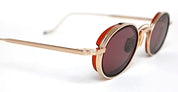 Ottica Mondello Roma - Jacques Marie Mage - JMMVD-22 - VARDA - CHAMPAGNE - Titanium - shape Oval - Gold - EYEWEAR - SUNGLASSES - Unisex,Uomo,Donna,Women,Men - lens burgundy - Made In Japan