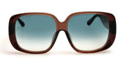 Ottica Mondello Roma - LINDA FARROW - LFL1529C4SUN - ASTRID - BROWN / AQUA - Acetate - shape Squared - brown - EYEWEAR - SUNGLASSES - Donna,Women - lens Gradient blue - Made In Japan