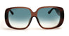 Ottica Mondello Roma - LINDA FARROW - LFL1529C4SUN - ASTRID - BROWN / AQUA - Acetate - shape Squared - brown - EYEWEAR - SUNGLASSES - Donna,Women - lens Gradient blue - Made In Japan