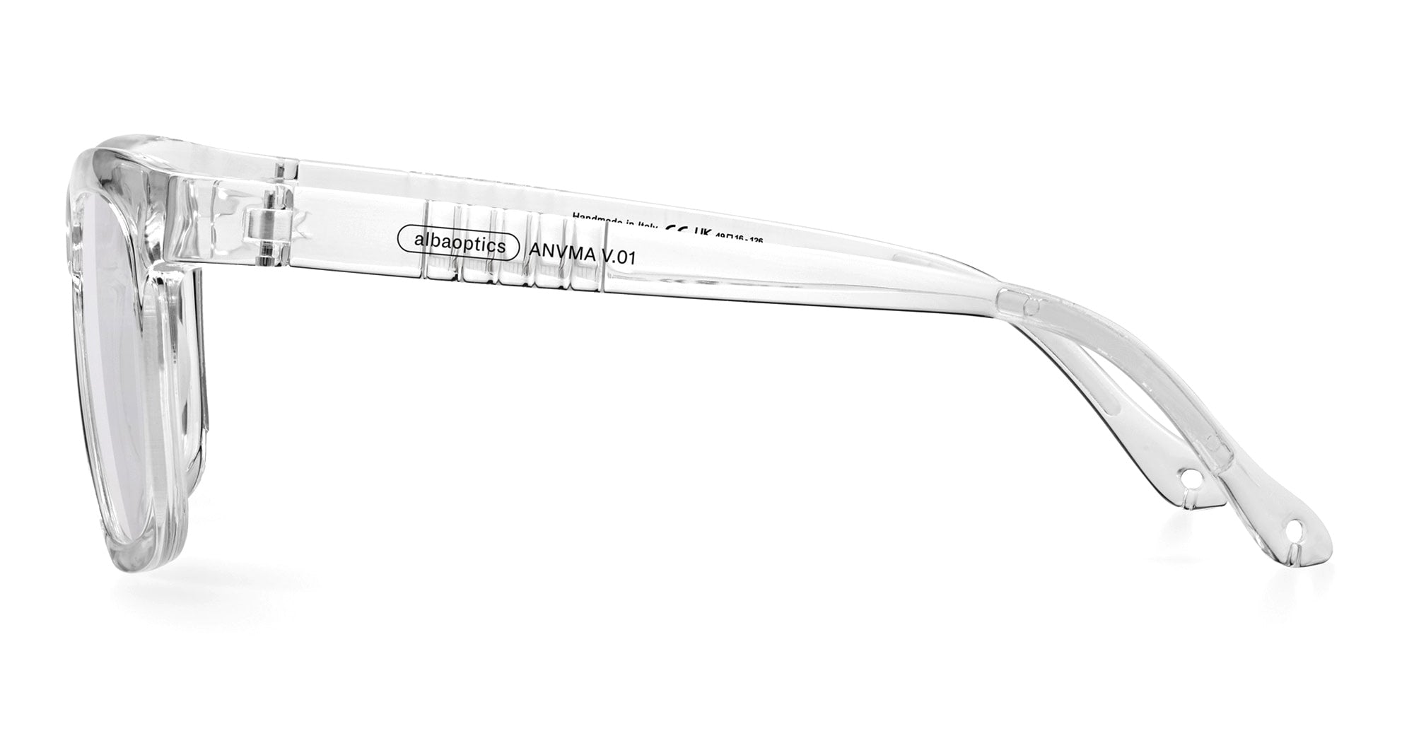 Ottica Mondello Roma - Alba Optics - 8050054517155 - ANVMA V.01 - CRYSTAL GLOSSY / VZUM ALU - Tr90 - shape Squared - Crystal - EYEWEAR - SUNGLASSES - Unisex,Uomo,Donna,Women,Men - lens Grey - Made In Italy