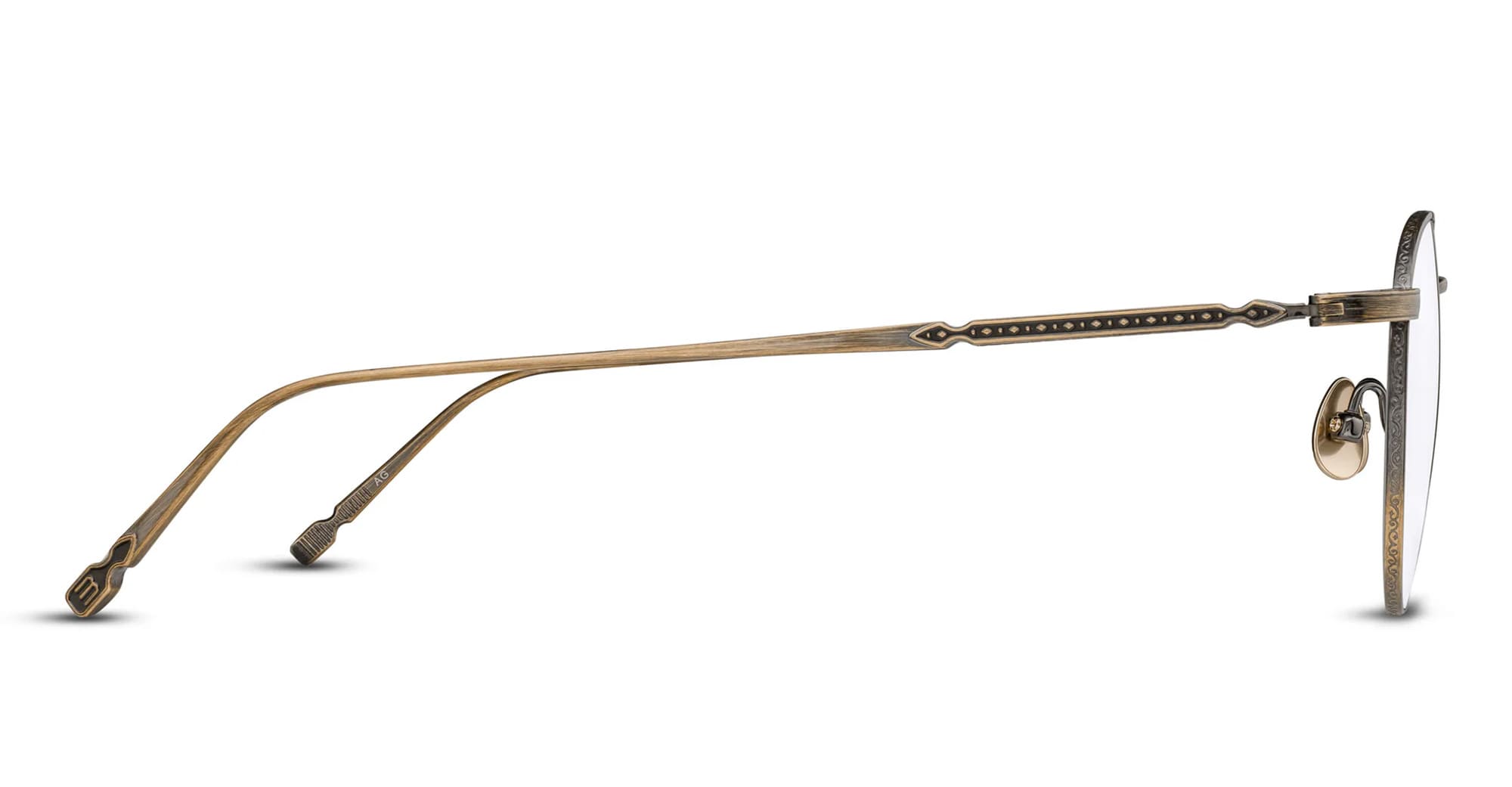  50 RX  - Titanium - shape Panto - Gold - EYEWEAR - EYEGLASSES - Unisex,Uomo,Donna,Women,Men - lens Clear - Made In Japan