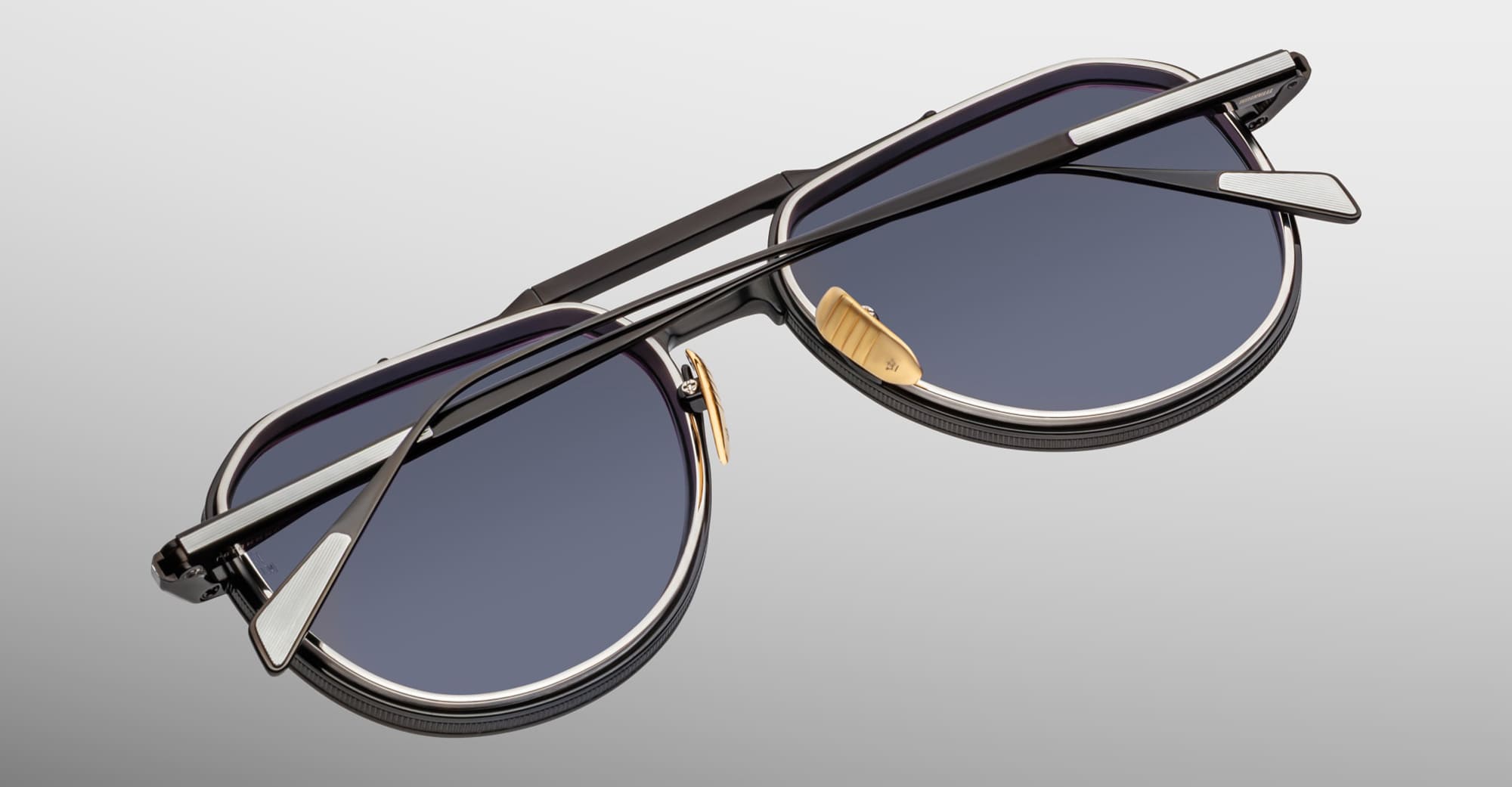 Ottica Mondello Roma - Jacques Marie Mage - JMMMD-19J - COMMANDER - CORBEAU - Titanium - shape Aviator - black, silver - EYEWEAR - SUNGLASSES - Unisex,Uomo,Donna,Women,Men - lens Grey - Made In Japan