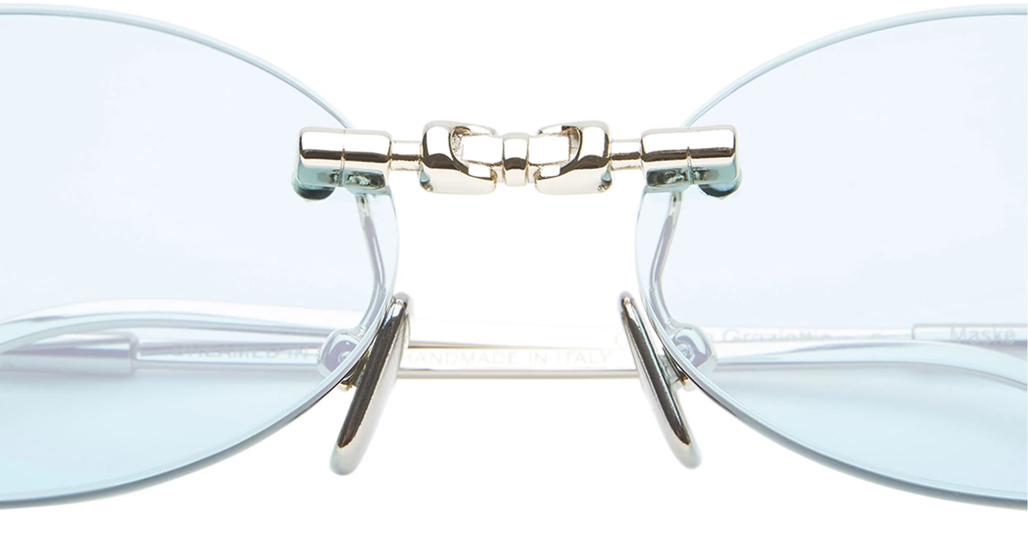 Ottica Mondello Roma - Kuboraum - KRSH62LG0000004E - MASK H62 LG - LIGHT GOLD - Metal - shape Oval - Gold - EYEWEAR - SUNGLASSES - Unisex,Uomo,Donna,Women,Men - lens Blue - Made In Italy