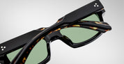 Ottica Mondello Roma - Jacques Marie Mage - JMMRZ-01 - MATTEI - NOIR - Acetate - shape Rectangular - Black - EYEWEAR - SUNGLASSES - Unisex,Uomo,Donna,Women,Men - lens Green - Made In Japan