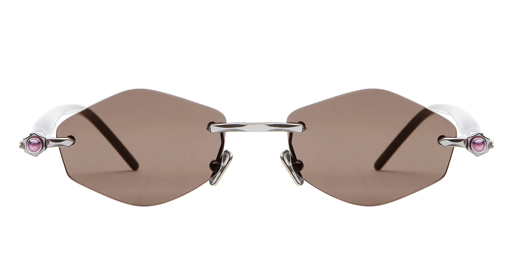 Ottica Mondello Roma - Kuboraum - KRSP60GMBT00004M - MASK P60 GM BT - GUNMETAL - Acetate - shape Hexagonal - grey - EYEWEAR - SUNGLASSES - Unisex,Uomo,Donna,Women,Men - lens Brown - Made In Italy