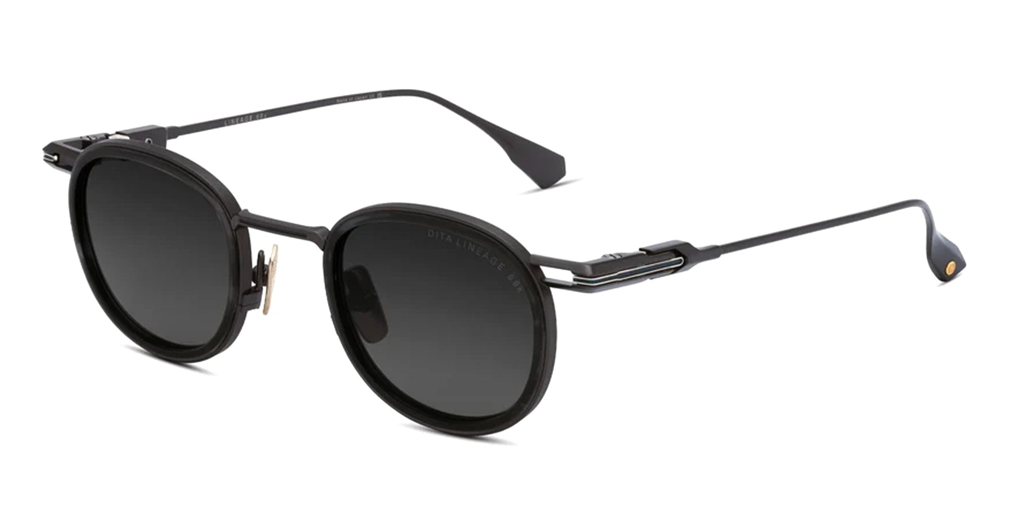 Ottica Mondello Roma - DITA - DTS482-A-02 - LINEAGE.68X - BLACK IRON / INK SWIRL / SILVER - titanium, acetate - shape Round - Black - EYEWEAR - SUNGLASSES - Unisex,Uomo,Donna,Women,Men - lens Grey - Made In Japan
