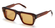 Ottica Mondello Roma - Akoni - AKS-105E-54 - HERCULES - CRYSTAL DARK BROWN / WARM TAUPE - Acetate - shape Squared - brown - EYEWEAR - SUNGLASSES - Uomo,Men - lens yellow - Made In Japan