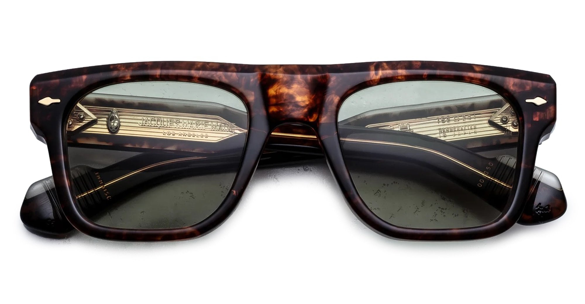 Ottica Mondello Roma - Jacques Marie Mage - JMMMI-5C - MISHIMA - ARGYLE - Acetate - shape Rectangular - Havana - EYEWEAR - SUNGLASSES - Unisex,Uomo,Donna,Women,Men - lens Green - Made In Japan