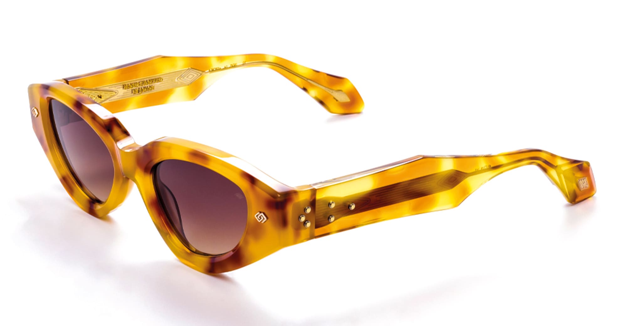 Ottica Mondello Roma - Daizo - A-NC001e-A1-BG01 - ALICE - AMBER / 18k gold - Acetate - shape Cat-eye - brown - EYEWEAR - SUNGLASSES - Unisex,Uomo,Donna,Women,Men - lens Gradient brown - Made In Japan