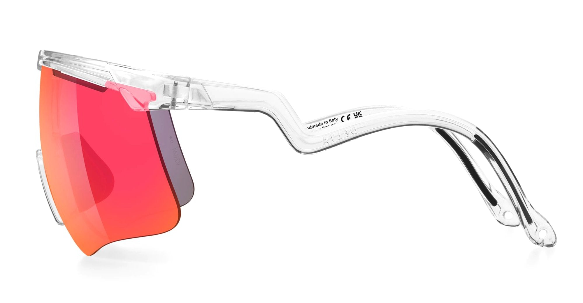 Ottica Mondello Roma - Alba Optics - 8050054518671 - DELTA - CRYSTAL / VZUM F-LENS FIRE - Tr90 - shape Mask - transparent - EYEWEAR - SUNGLASSES - Unisex,Uomo,Donna,Women,Men - lens red - Made In Italy
