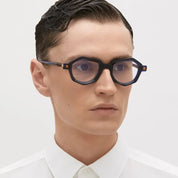 Ottica Mondello Roma - Kuboraum - KROP27BL000000OP - MASK P27 BL - TRANSPARENT DARK BLUE RX - Acetate - shape Geometric - blue - EYEWEAR - EYEGLASSES - Unisex,Uomo,Donna,Women,Men - lens Clear - Made In Italy