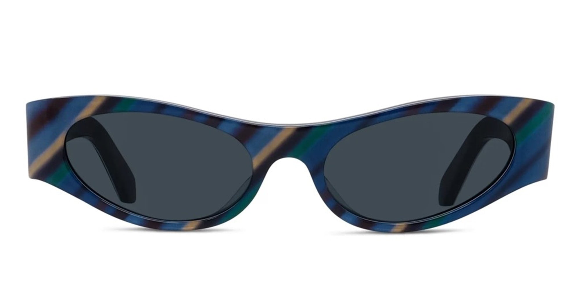 Ottica Mondello Roma - Loewe - LW40195U5190V - SIGNATURE BLUE STRIPED RECTANGULAR SUNGLASSES - Acetate - shape Rectangular - blue - EYEWEAR - SUNGLASSES - Donna,Women - lens Blue - Made In Italy