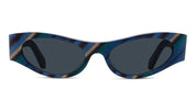 Ottica Mondello Roma - Loewe - LW40195U5190V - SIGNATURE BLUE STRIPED RECTANGULAR SUNGLASSES - Acetate - shape Rectangular - blue - EYEWEAR - SUNGLASSES - Donna,Women - lens Blue - Made In Italy