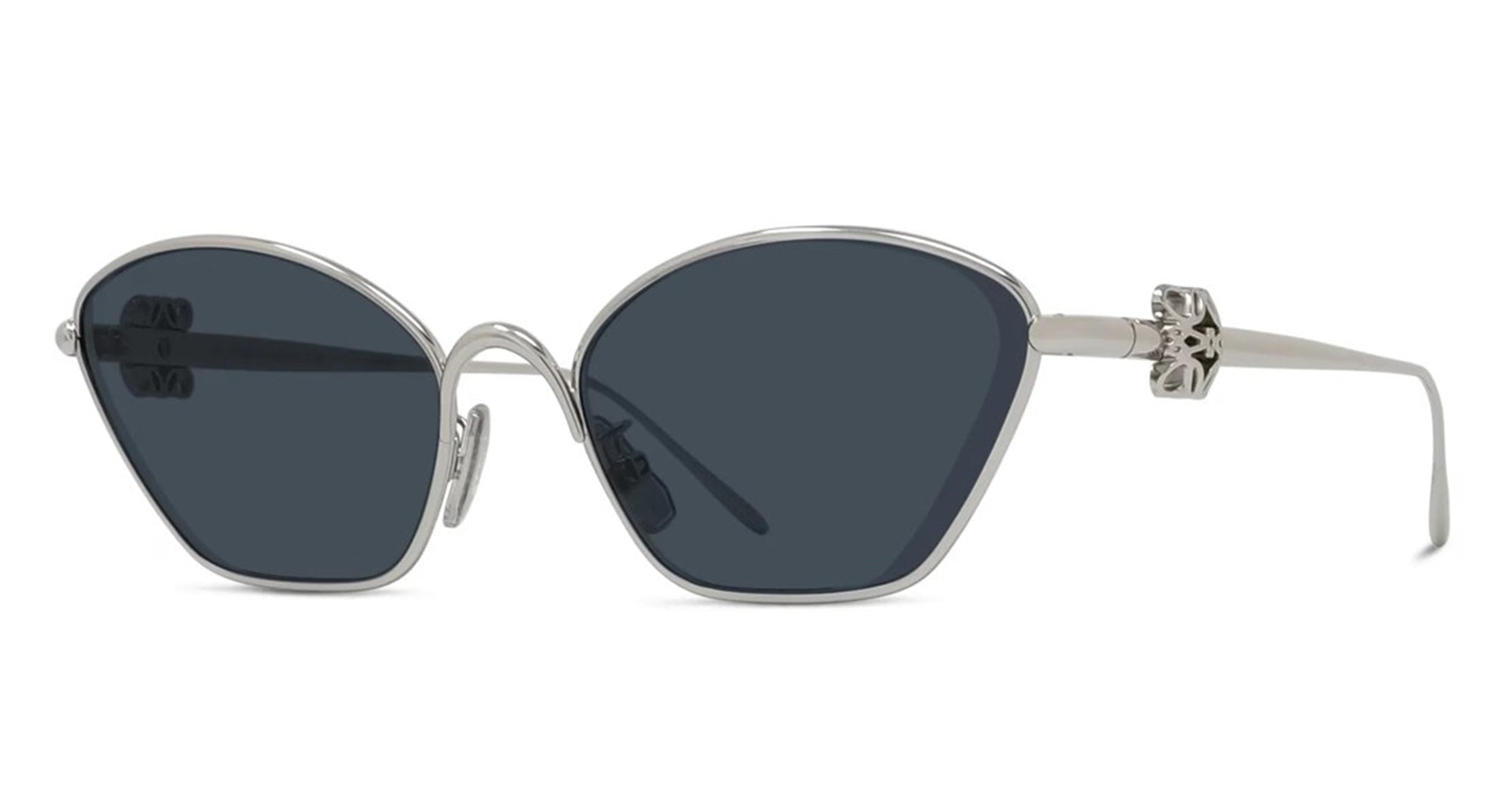 Ottica Mondello Roma - Loewe - LW40209U5716V - ANAGRAM SILVER METAL CAT-EYE SUNGLASSES - Metal - shape Cat-eye - Silver - EYEWEAR - SUNGLASSES - Donna,Women - lens Blue - Made In Italy