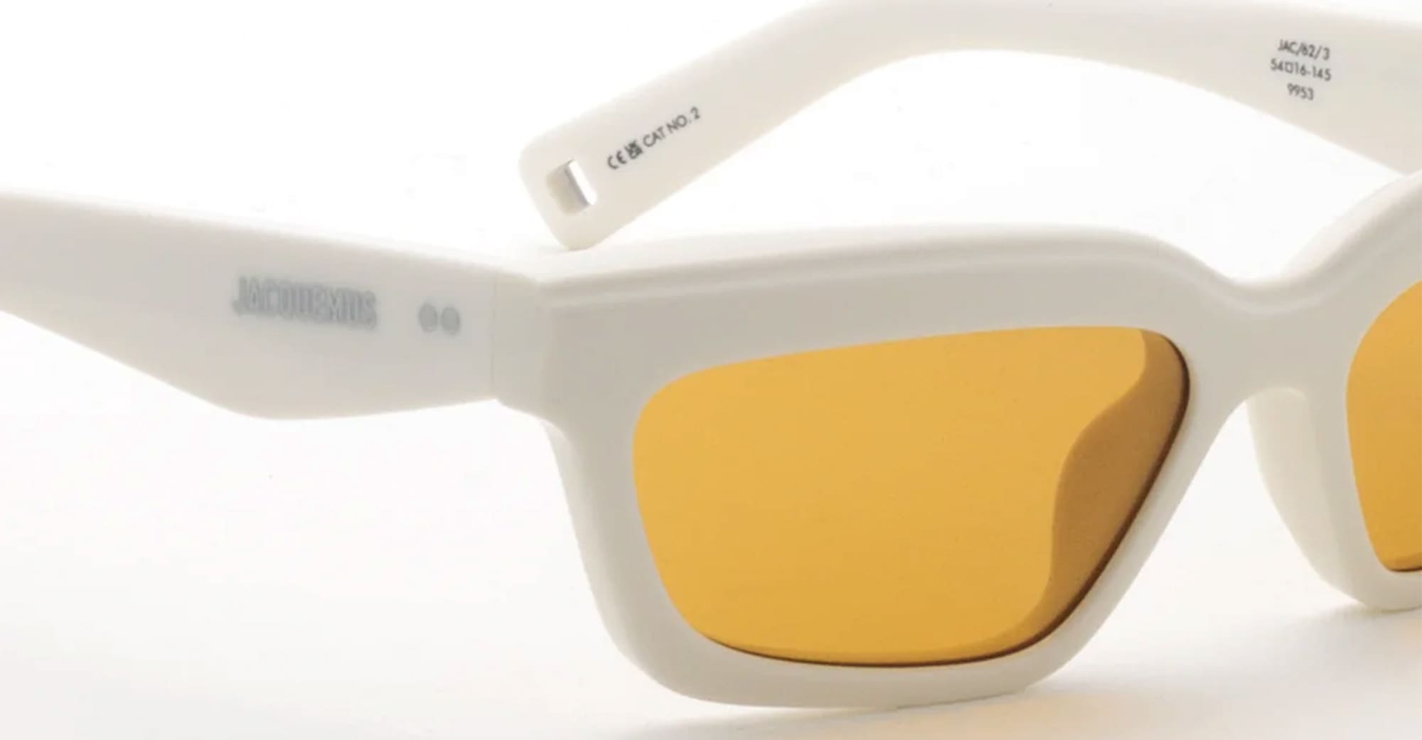 Ottica Mondello Roma - Jacquemus - JAC62C3SUN - SALON - WHITE / AMBER LENS - Acetate - shape Rectangular - White - EYEWEAR - SUNGLASSES - Donna,Women - lens amber - Made In Japan