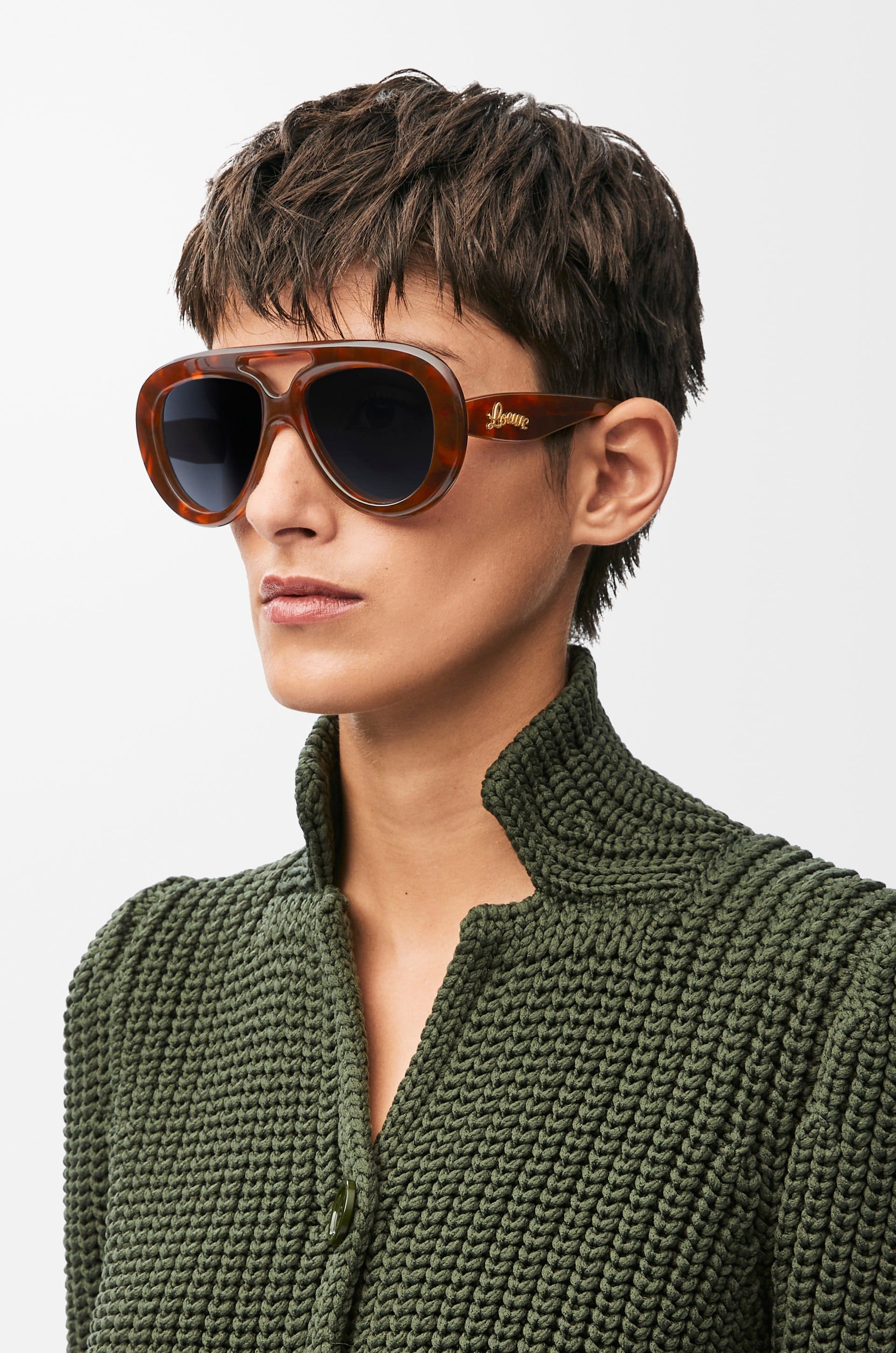 Ottica Mondello Roma - Loewe - LW40144U5553V - LW40144U - HAVANA - Acetate - shape  - Havana - EYEWEAR - SUNGLASSES - Donna,Women - lens  - Made In Italy