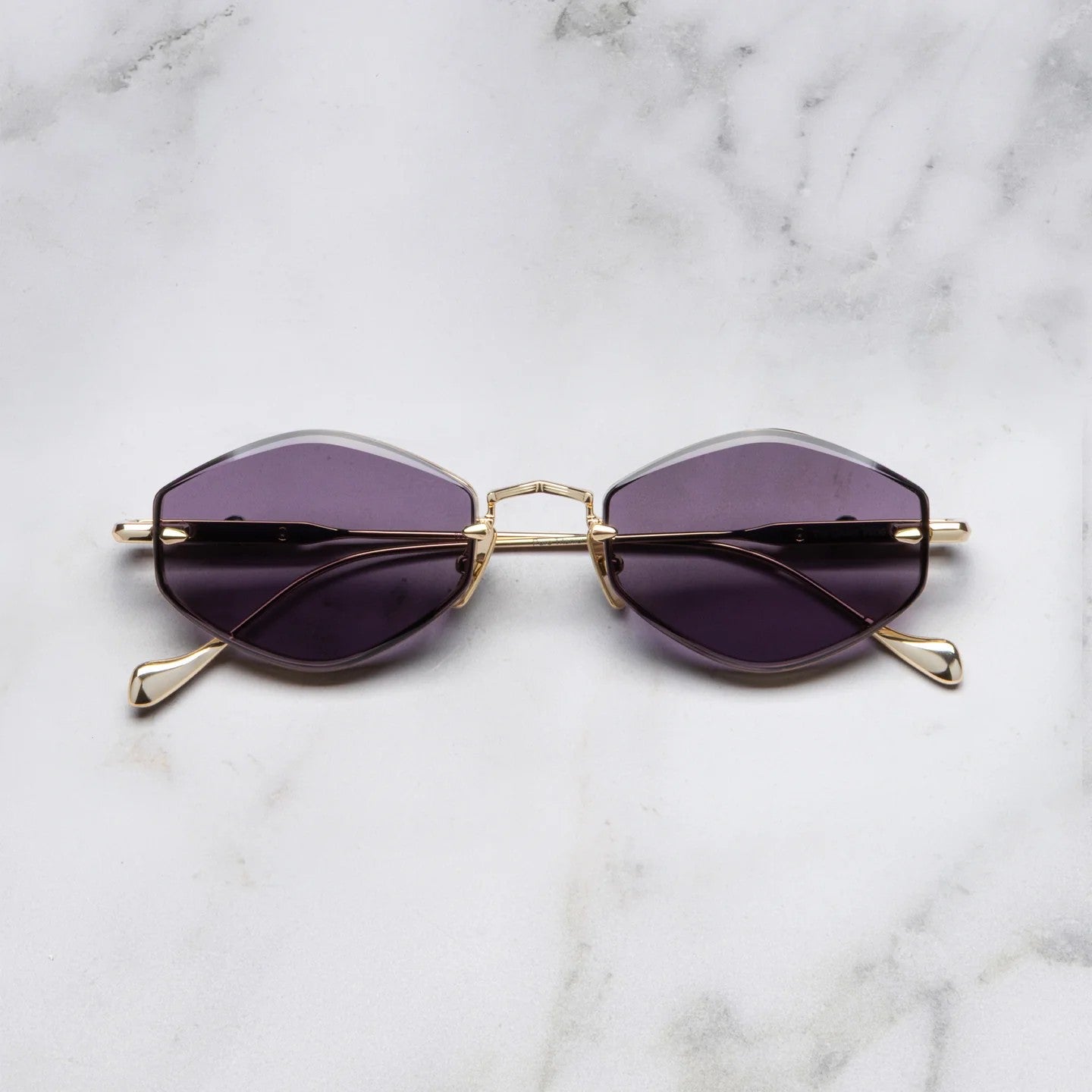 Ottica Mondello Roma - Cutler and Gross - GFSN-030-53-02 - THE GREAT FROG - CAROL - GOLD / SILVER - Titanium - shape Diamond - gold, silver - EYEWEAR - SUNGLASSES - Donna,Women - lens violet - Made In Japan