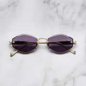 Ottica Mondello Roma - Cutler and Gross - GFSN-030-53-02 - THE GREAT FROG - CAROL - GOLD / SILVER - Titanium - shape Diamond - gold, silver - EYEWEAR - SUNGLASSES - Donna,Women - lens violet - Made In Japan