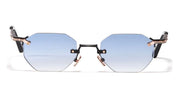 Ottica Mondello Roma - John Dalia - CURTIS-C303 - CURTIS - C303 Carbon Effect - stainless steel - shape Hexagonal - Black - EYEWEAR - SUNGLASSES - Unisex,Uomo,Donna,Women,Men - lens Gradient blue - Made In France