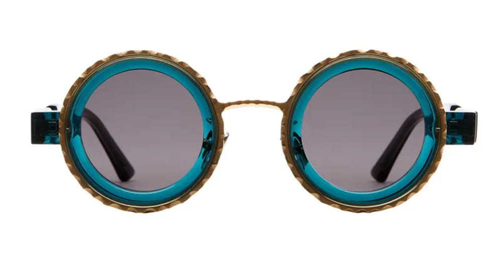  TRANSPARENT DARK GREEN - titanium, acetate - shape Round - gold, green - EYEWEAR - SUNGLASSES - Unisex,Uomo,Donna,Women,Men - lens Grey - Made In Italy