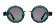 Ottica Mondello Roma - Kuboraum - KRS0Z3RF0000002Y - MASK Z3 RF - LIGHT GOLD / TRANSPARENT DARK GREEN - titanium, acetate - shape Round - gold, green - EYEWEAR - SUNGLASSES - Unisex,Uomo,Donna,Women,Men - lens Grey - Made In Italy