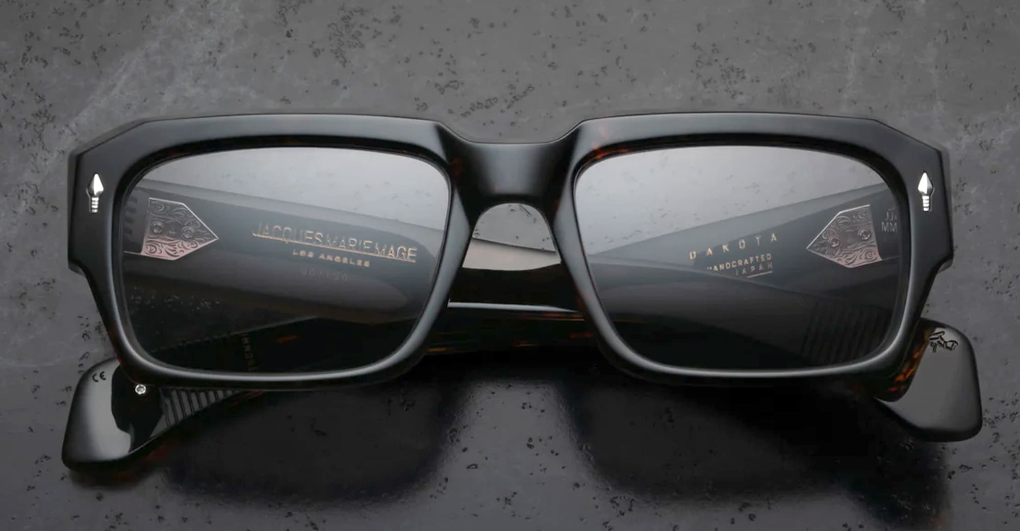 Ottica Mondello Roma - Jacques Marie Mage - JMMDK-13V - LAST FRONTIER VI - DAKOTA - BEAU - Acetate - shape Rectangular - Tortoise - EYEWEAR - SUNGLASSES - Uomo,Men - lens Grey - Made In Japan