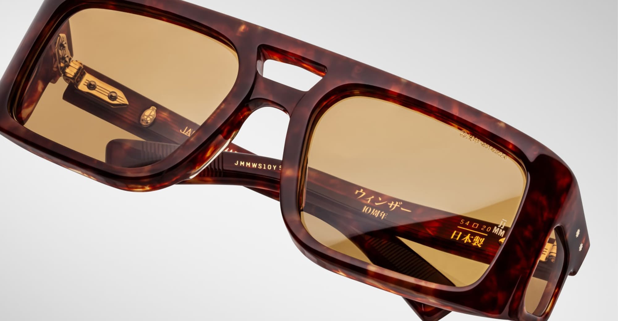 Ottica Mondello Roma - Jacques Marie Mage - JMMWS-10Y5 - DECADE COLLECTION: WINDSOR - BRECCIA - Acetate - shape Rectangular - Havana - EYEWEAR - SUNGLASSES - Uomo,Men - lens Brown - Made In Japan
