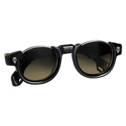 Ottica Mondello Roma - T HENRI - DCS - DIABLO - SHADOW II - Acetate, titanium - shape Round - black, silver - EYEWEAR - SUNGLASSES - Unisex,Uomo,Donna,Women,Men - lens Gradient brown - Made In Japan