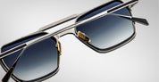 Ottica Mondello Roma - Jacques Marie Mage - JMMCMD-P3 - COMMODORE - PACIFIC - Titanium - shape Squared - Silver - EYEWEAR - SUNGLASSES - Unisex,Uomo,Donna,Women,Men - lens Gradient blue - Made In Japan