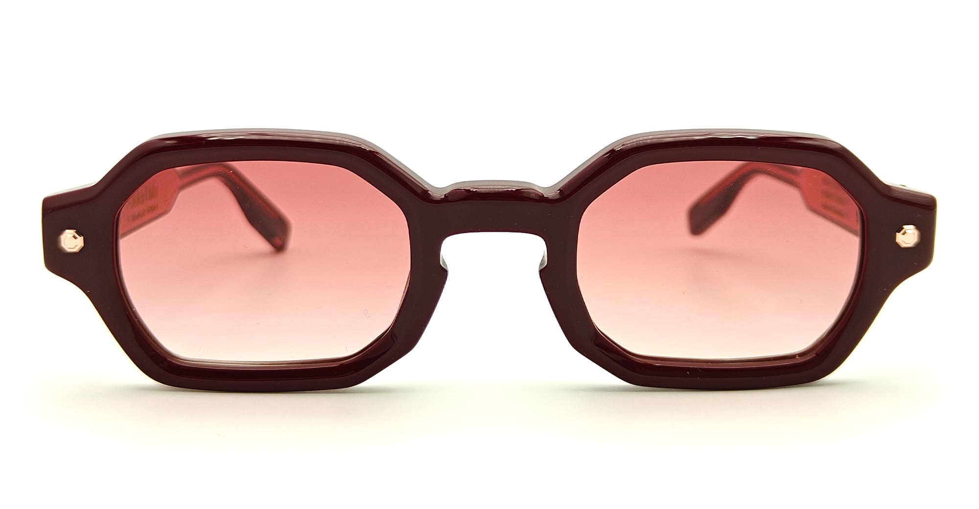 Ottica Mondello Roma - John Dalia - P05-C182 - PROJECT 05 - C182 - Deep Burgundy / Rose Gold - Acetate - shape Rectangular - burgundy - EYEWEAR - SUNGLASSES - Unisex,Uomo,Donna,Women,Men - lens red - Made In France