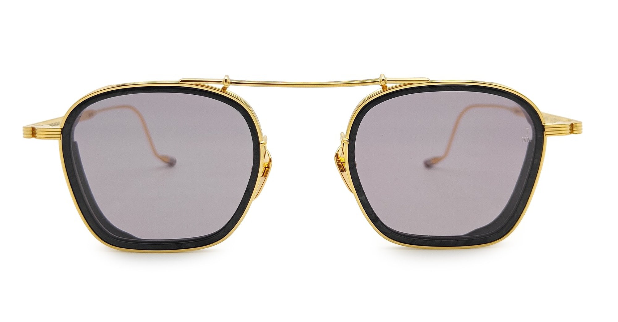Ottica Mondello Roma - Jacques Marie Mage - JMMBU-14U - BAUDELAIRE 2 - EBONY - titanium, acetate - shape Squared - gold, black - EYEWEAR - SUNGLASSES - Unisex,Uomo,Donna,Women,Men - lens Grey - Made In Japan
