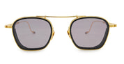 Ottica Mondello Roma - Jacques Marie Mage - JMMBU-14U - BAUDELAIRE 2 - EBONY - titanium, acetate - shape Squared - gold, black - EYEWEAR - SUNGLASSES - Unisex,Uomo,Donna,Women,Men - lens Grey - Made In Japan
