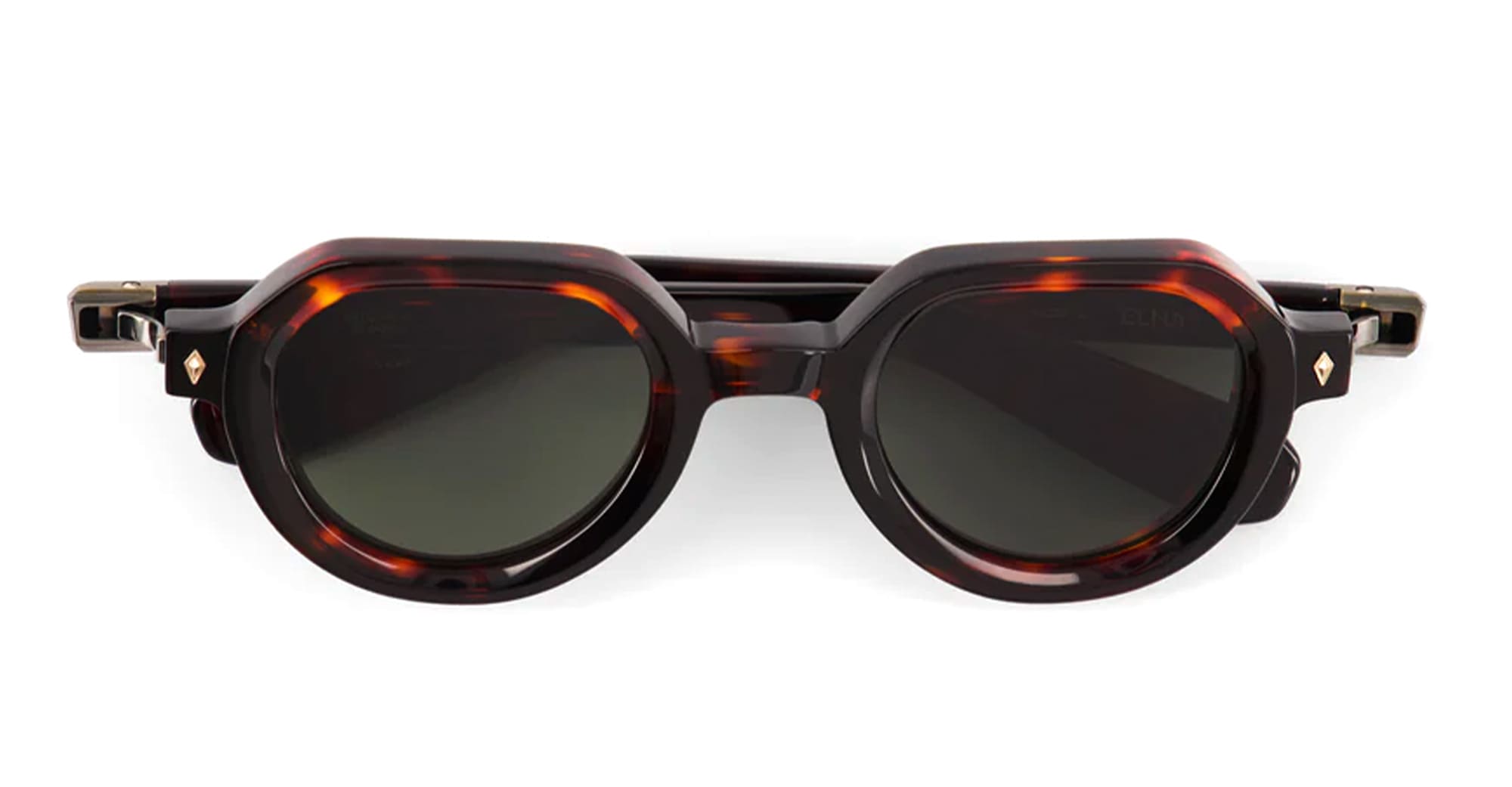 Ottica Mondello Roma - Sato - Elnat-TT-AG-1 - ELNAT - TOKYO TORTOISE / ANTIQUE GOLD - Acetate - shape Round - Tortoise - EYEWEAR - SUNGLASSES - Unisex,Uomo,Donna,Women,Men - lens Green - Made In Japan