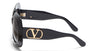 Ottica Mondello Roma - Valentino - VLS-180A-59 - VLS-180A - BLACK / V-LIGHT GOLD - Acetate - shape Squared - Black, gold - EYEWEAR - SUNGLASSES - Donna,Women - lens Grey - Made In Japan