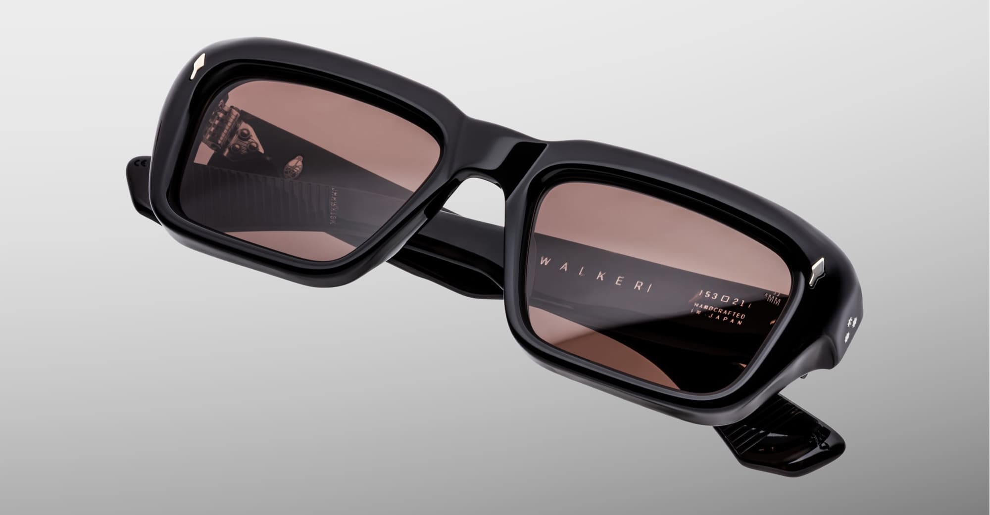 Ottica Mondello Roma - Jacques Marie Mage - JMMWK-18K - WALKER - WILLOW - Acetate - shape Rectangular - Black - EYEWEAR - SUNGLASSES - Unisex,Uomo,Donna,Women,Men - lens Brown - Made In Japan