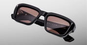 Ottica Mondello Roma - Jacques Marie Mage - JMMWK-18K - WALKER - WILLOW - Acetate - shape Rectangular - Black - EYEWEAR - SUNGLASSES - Unisex,Uomo,Donna,Women,Men - lens Brown - Made In Japan