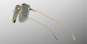 Ottica Mondello Roma - Jacques Marie Mage - JMMJG-12M - JAGGER - MUSKET - Titanium - shape Aviator - Gold - EYEWEAR - SUNGLASSES - Unisex,Uomo,Donna,Women,Men - lens Gradient green - Made In Japan