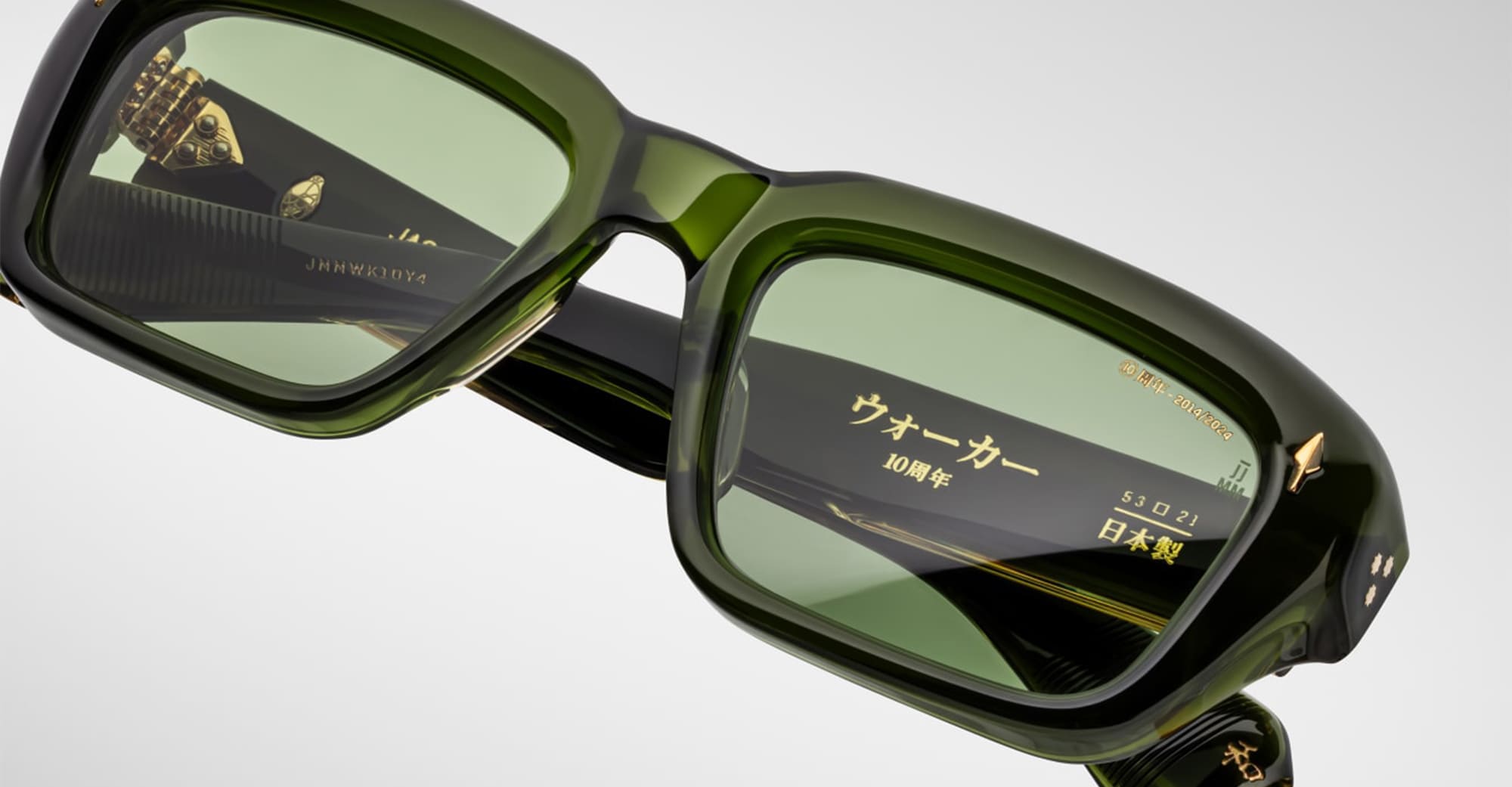Ottica Mondello Roma - Jacques Marie Mage - JMMWK-10Y4 - DECADE COLLECTION: WALKER - ROVER - Acetate - shape Rectangular - green - EYEWEAR - SUNGLASSES - Uomo,Men - lens Green - Made In Japan
