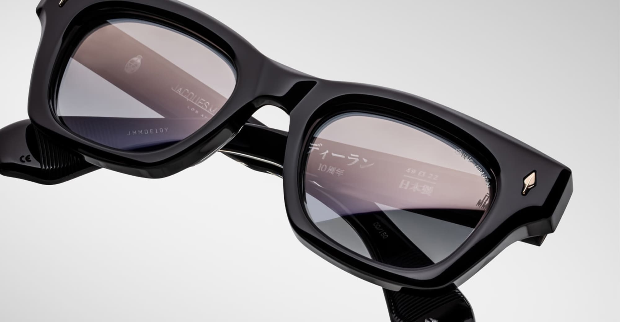 Ottica Mondello Roma - Jacques Marie Mage - JMMDE-10Y1 - DECADE COLLECTION: DEALAN - DECADE - Acetate - shape Squared - Black - EYEWEAR - SUNGLASSES - Uomo,Men - lens Gradient grey - Made In Japan