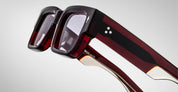 Ottica Mondello Roma - Jacques Marie Mage - JMMAS-14N - ASCARI - CHERRY - Acetate - shape Rectangular - red - EYEWEAR - SUNGLASSES - Unisex,Uomo,Donna,Women,Men - lens lavender - Made In Japan