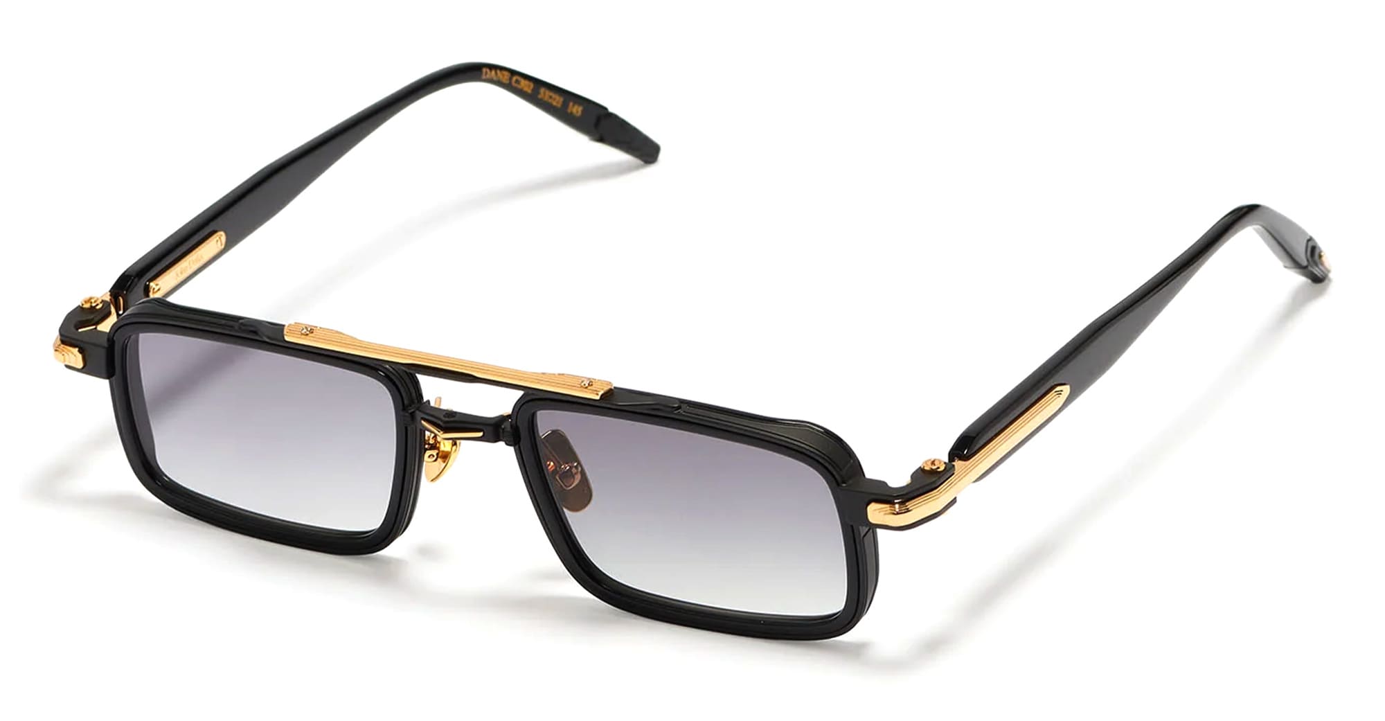 Ottica Mondello Roma - John Dalia - DANE-C302 - DANE - C302 - Shiny Black - Carbon Effect / Gold - titanium, acetate - shape Rectangular - Black, gold - EYEWEAR - SUNGLASSES - Unisex,Uomo,Donna,Women,Men - lens Gradient grey - Made In France