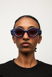 Ottica Mondello Roma - Paloceras - pebble-ice-blue-dx - PEBBLE - ICE BLUE DX - Acetate - shape Cat-eye - blue - EYEWEAR - SUNGLASSES - Unisex,Uomo,Donna,Women,Men - lens red - Made In China