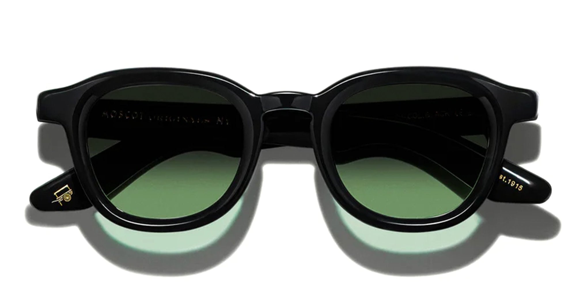  CUSTOM FOREST WOOD LENS - Acetate - shape Panto - Black - EYEWEAR - SUNGLASSES - Unisex,Uomo,Donna,Women,Men - lens Gradient green - Made In China